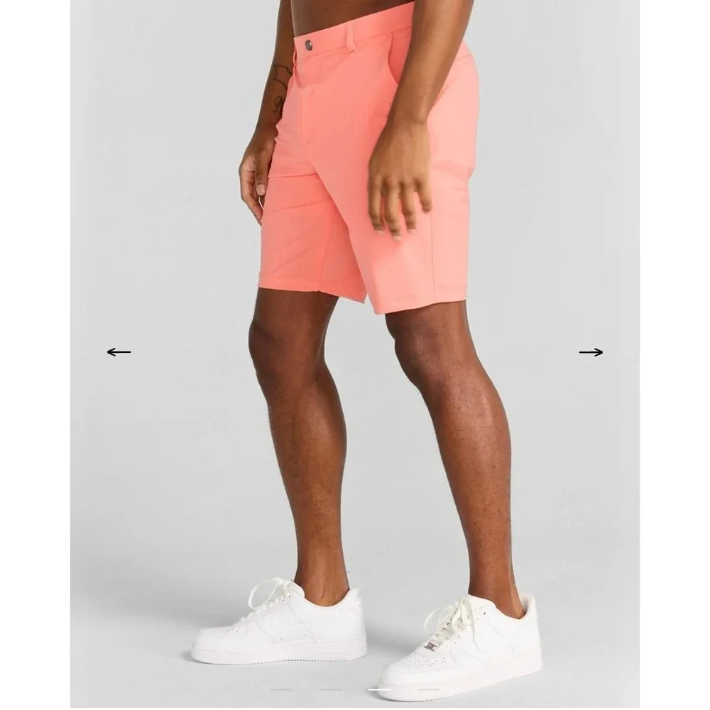 Redvanly Shorts Mens M Coral Hanover Golf Stretch Performance Pull On 7.5" NEW - Picture 3 of 4